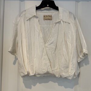 Free People Cream bubble Blouse